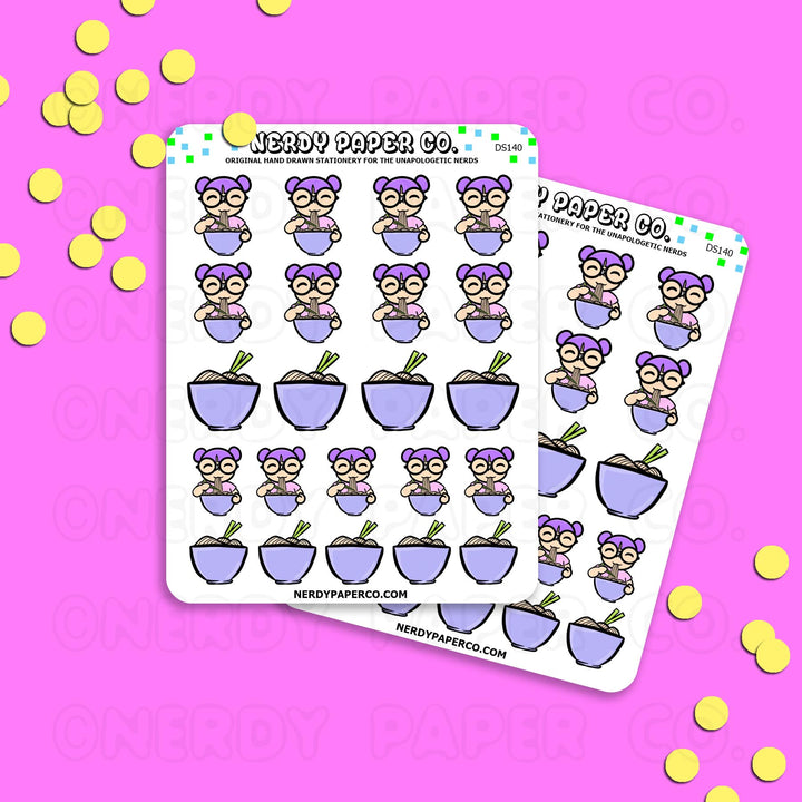 NOODLE TIME KAYLA / Hand Drawn Planner Stickers / Deco -DS140