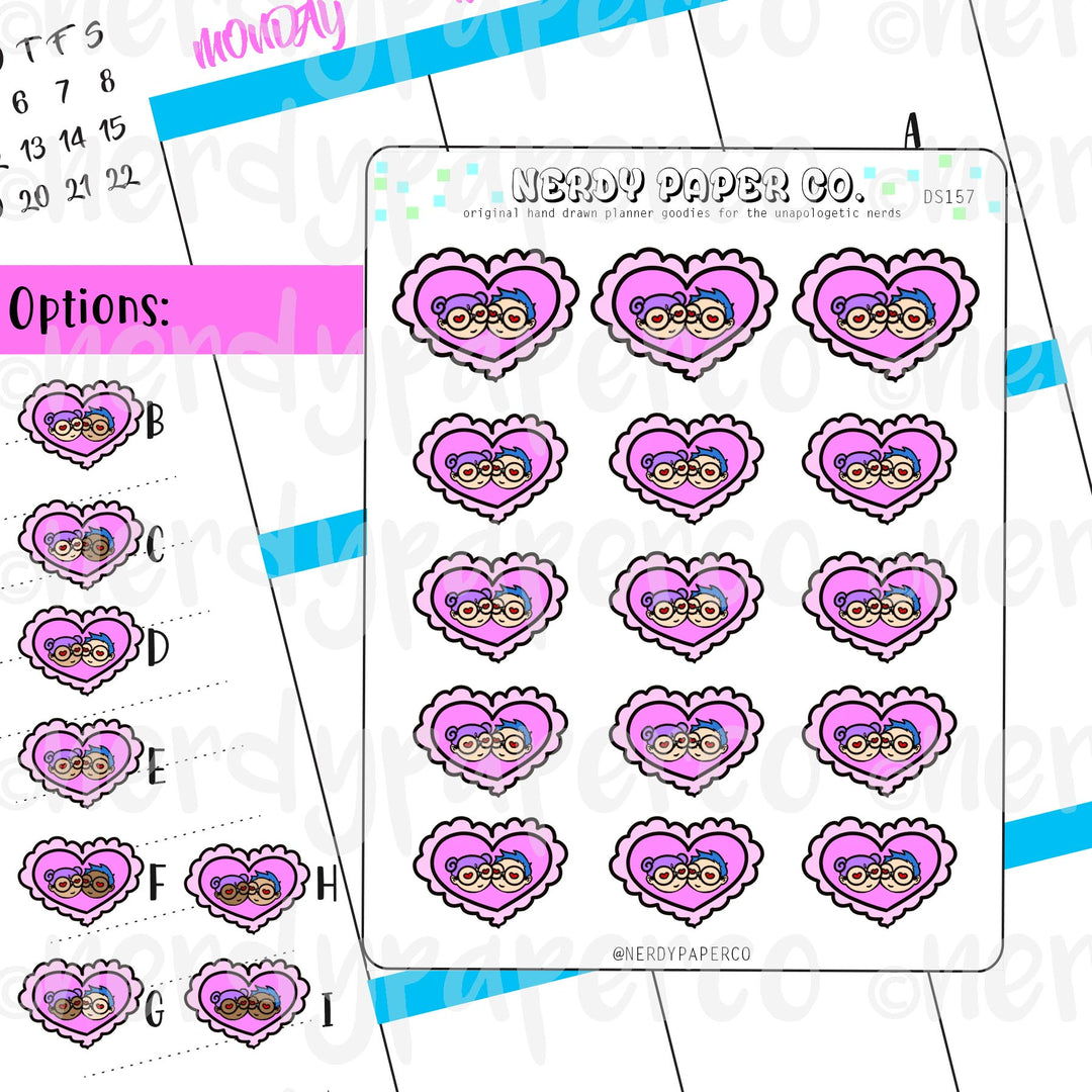LOVERS - Hand Drawn Planner Stickers / Deco - DS157