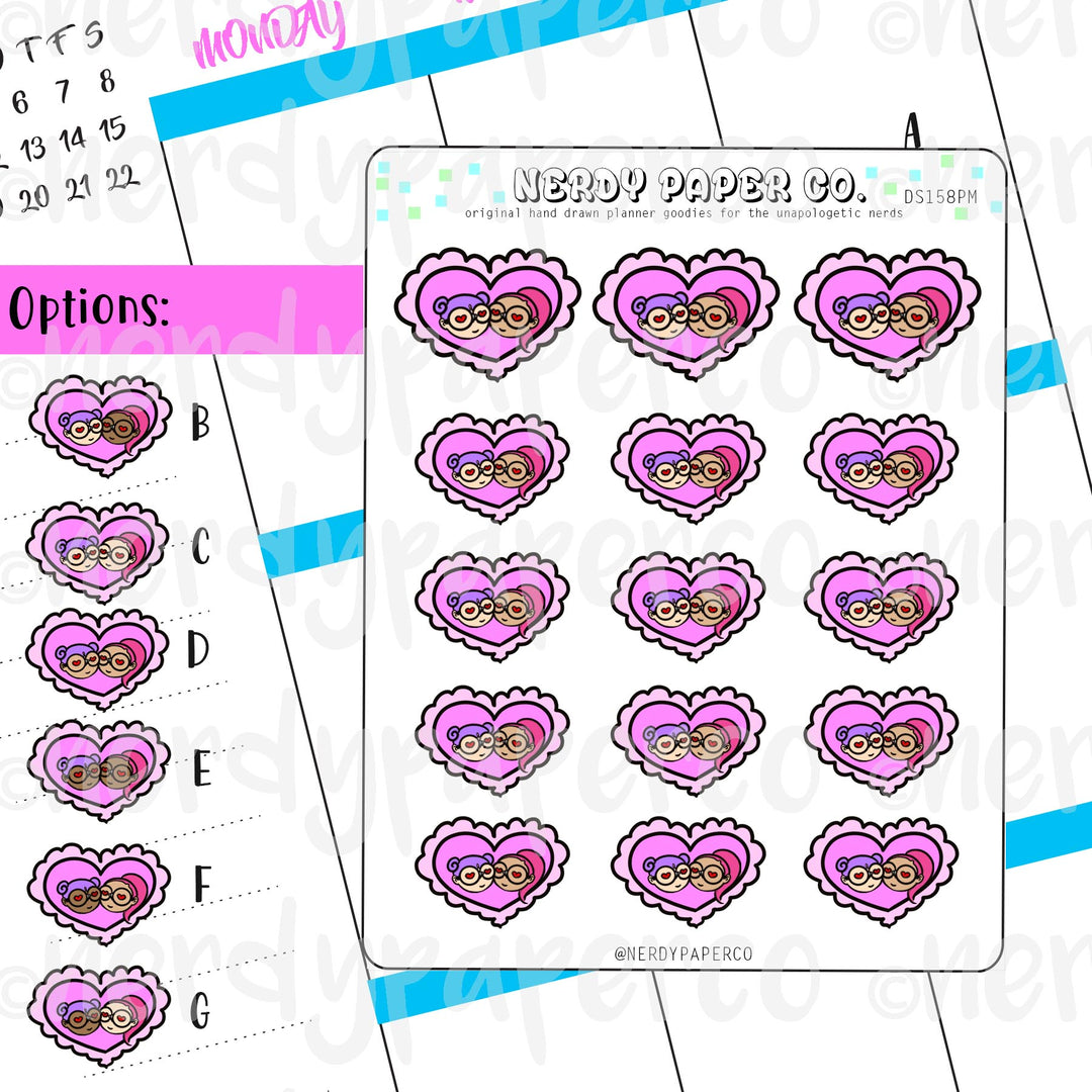 LOVER GIRLS - Hand Drawn Planner Stickers / Deco - DS158