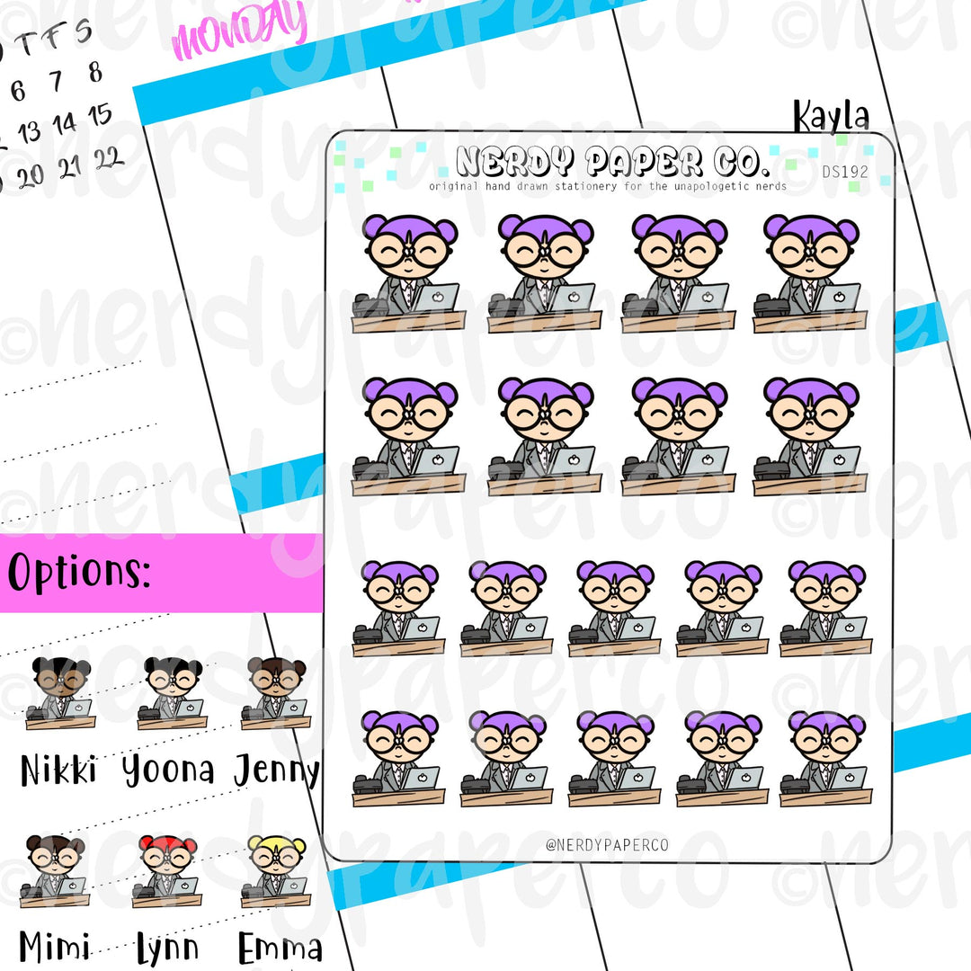 OFFICE KAYLA / Hand Drawn Planner Stickers / Deco -DS192