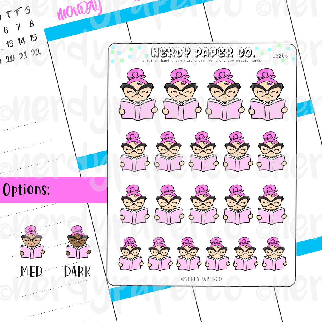 SUZY READS - Hand Drawn Planner Stickers - Deco - DS206