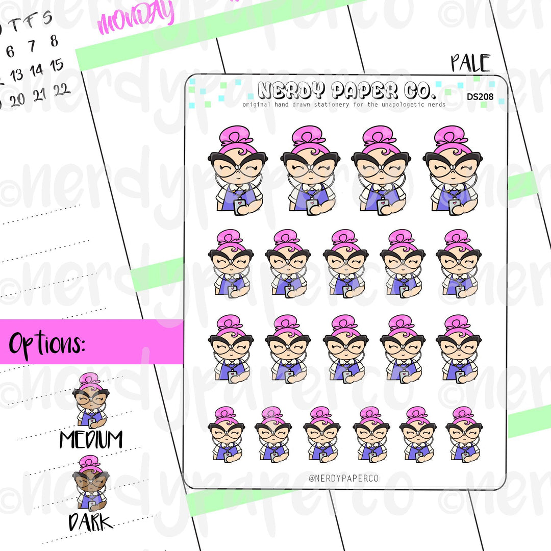 SUZY AND HER IPOD - Hand Drawn Planner Stickers - Deco - DS208