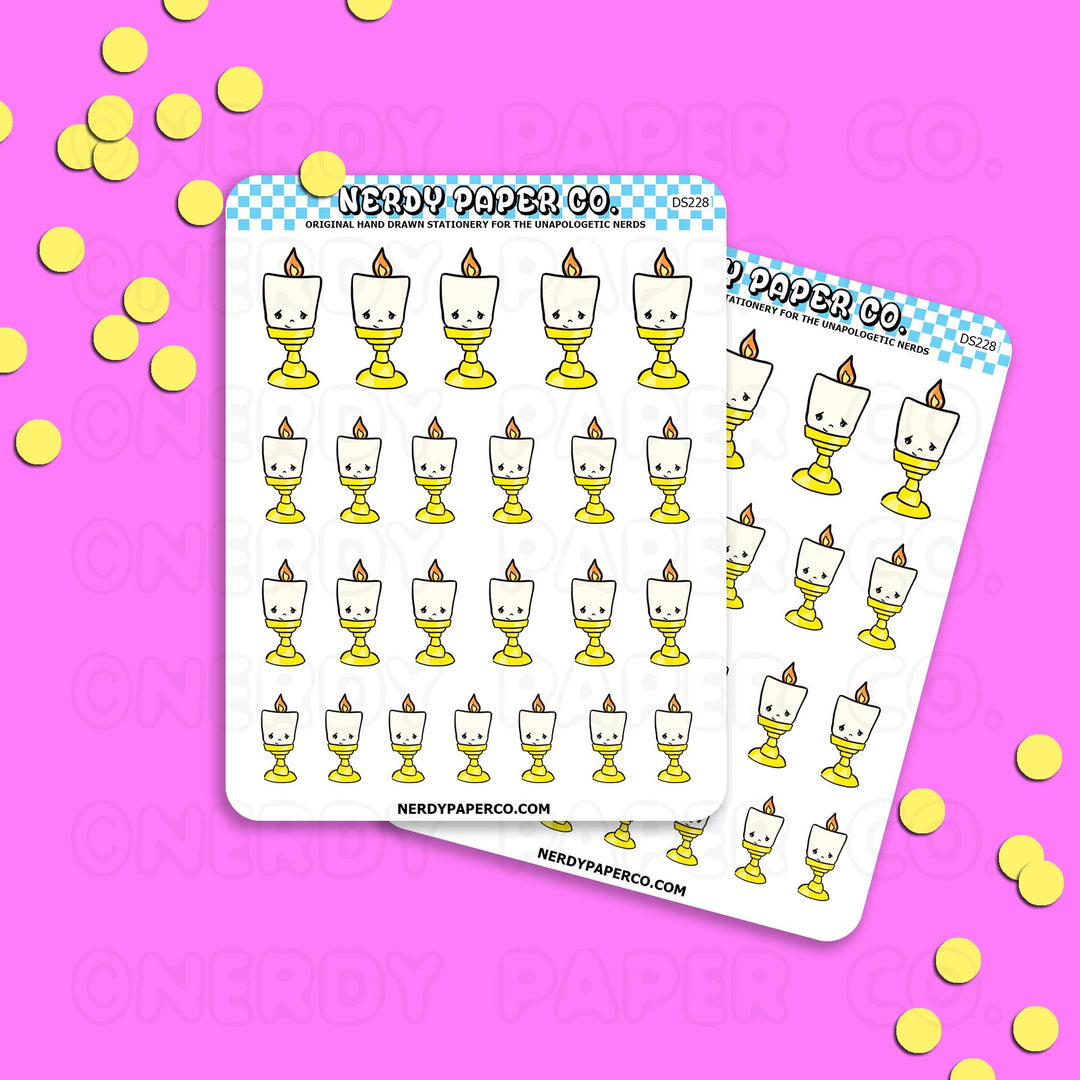 KAWAII CANDLE - Hand Drawn Planner Stickers Deco | DS228