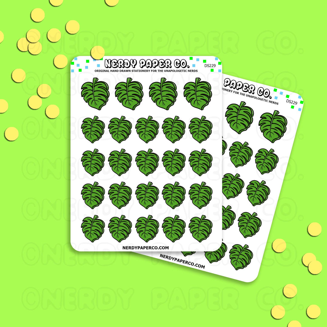 MONSTERA LEAVES - Hand Drawn Planner Stickers Deco | DS229
