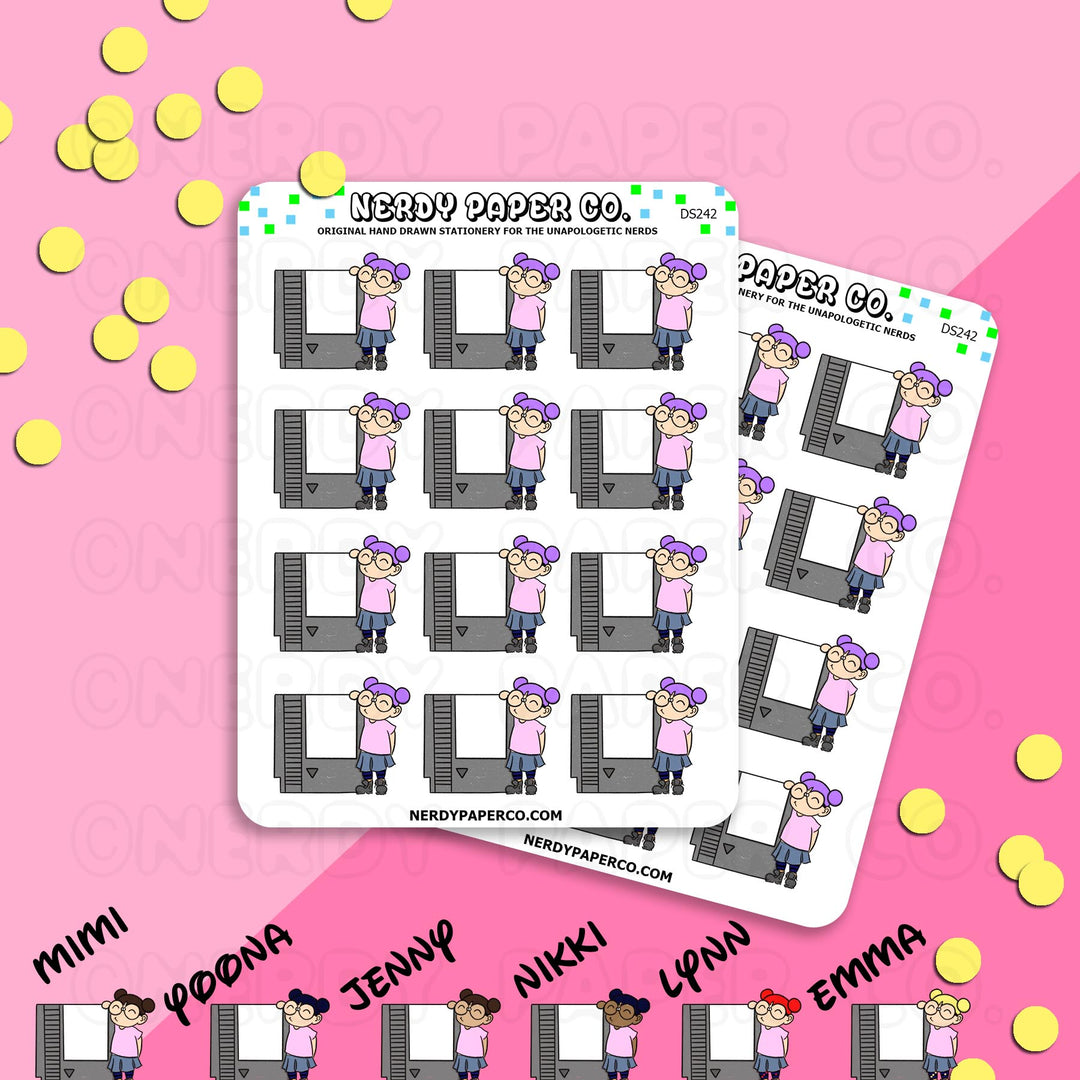 PIXEL SIZE CLASSIC GAMING KAYLA - Hand Drawn Planner Stickers - Deco -242