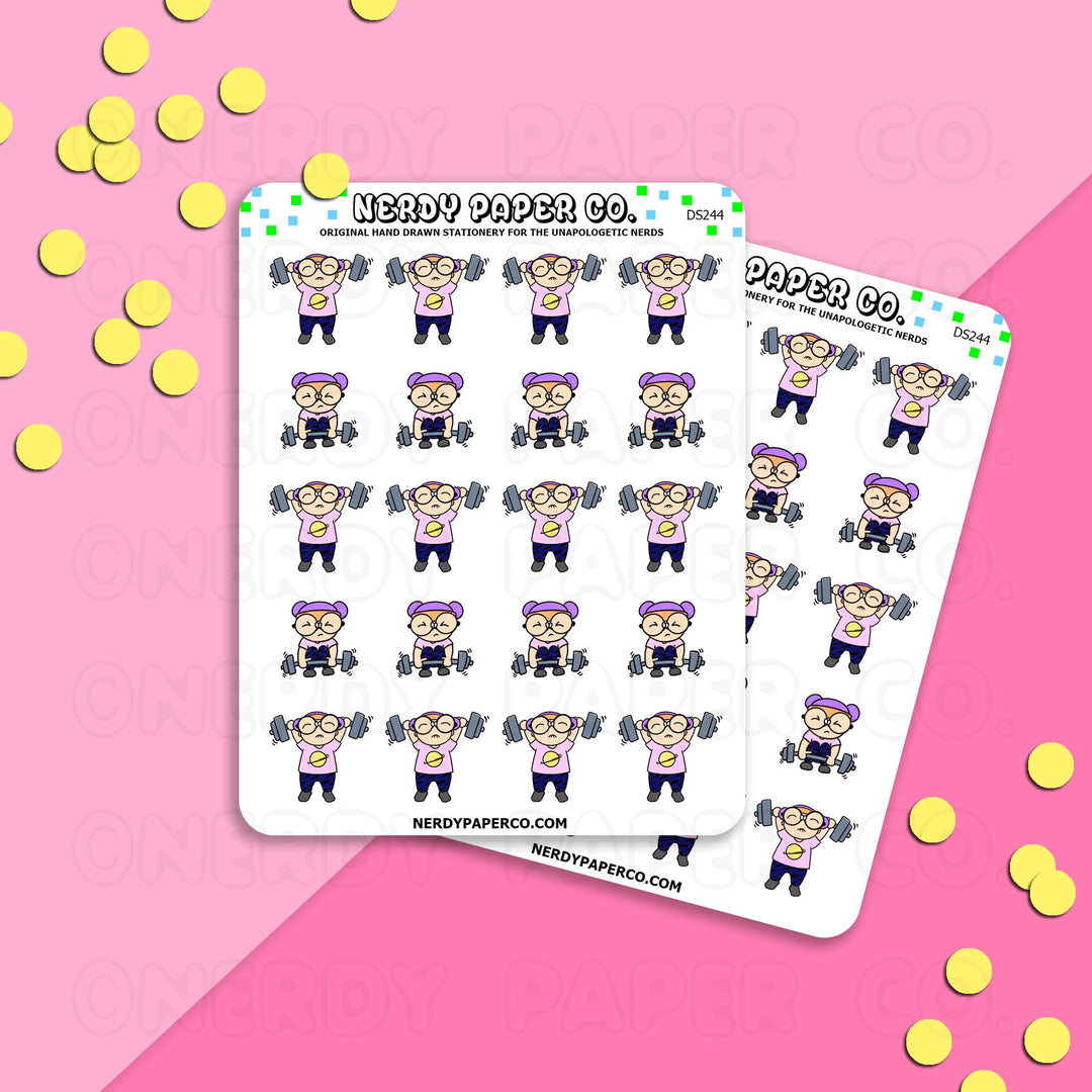 GYM TIME KAYLA - Hand Drawn Planner Stickers - Deco - DS244