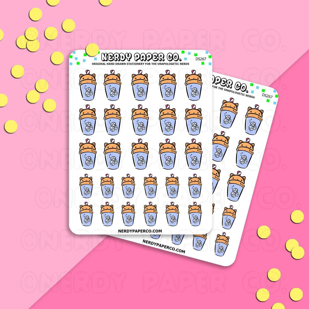 CAT DRINK - Hand Drawn Planner Stickers - DS267