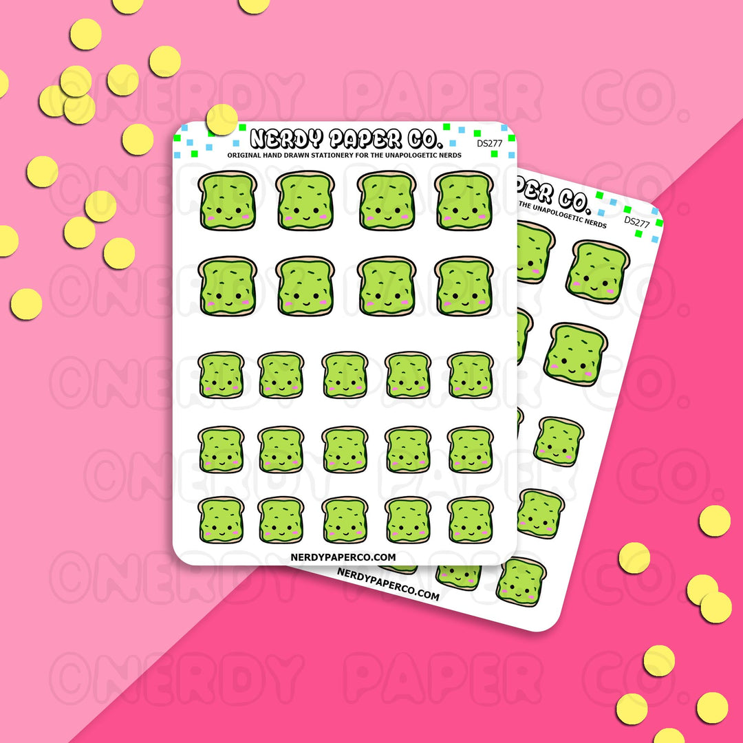 AVOCA-TOAST - Hand Drawn Planner Stickers - Deco - DS277