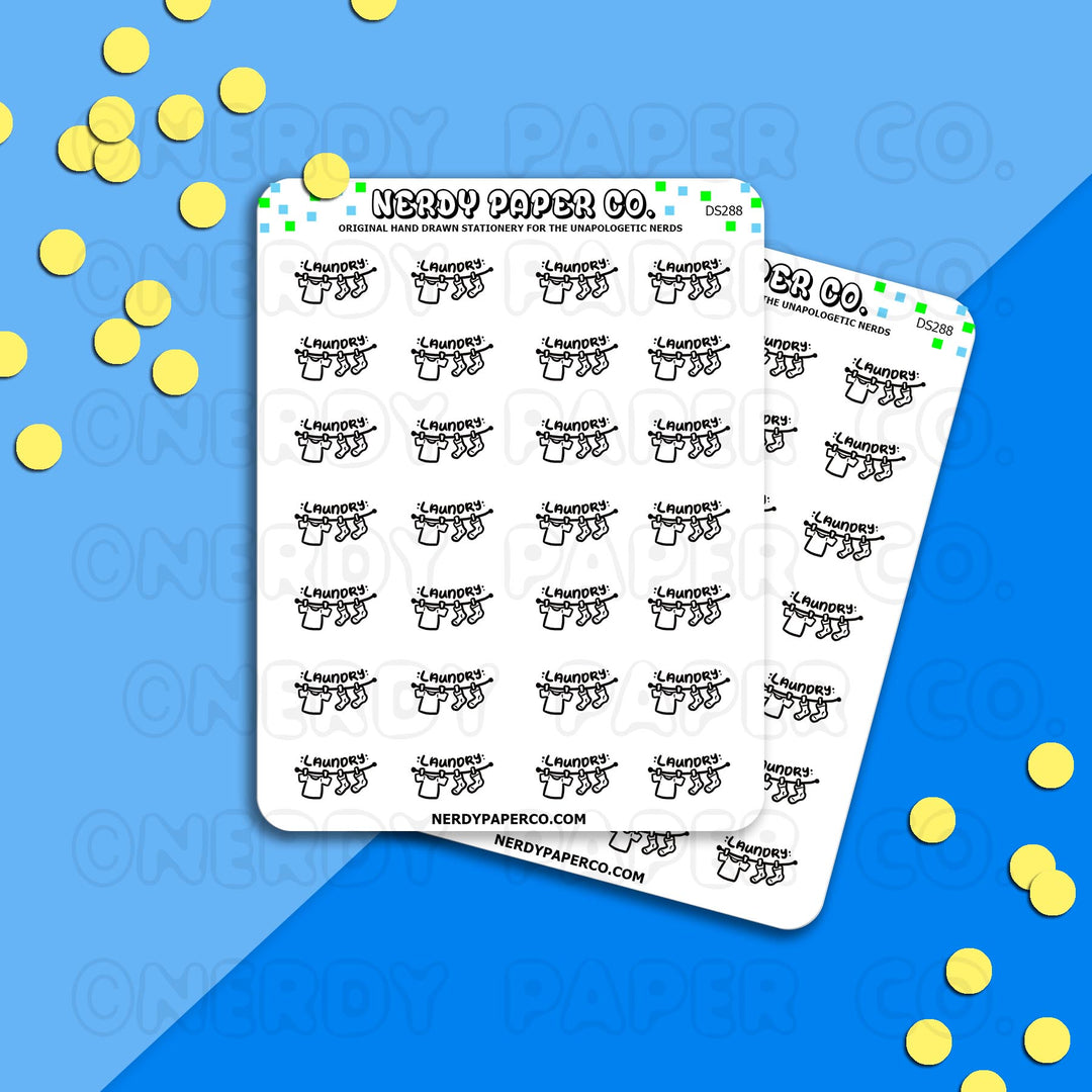 LAUNDRY - Hand Drawn Planner Stickers - Deco - DS288