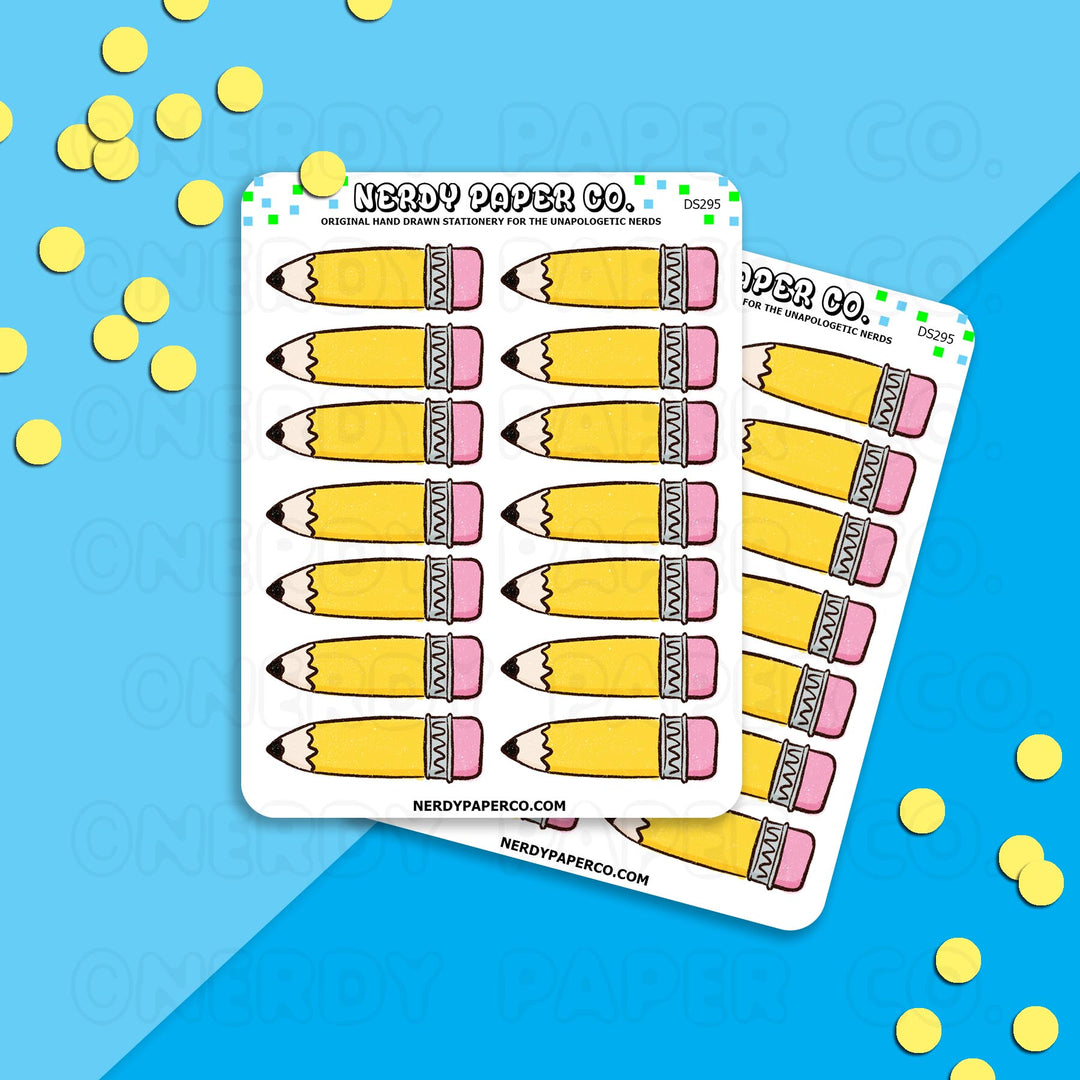 PENCIL HEADERS - Hand Drawn Planner Stickers - DS295