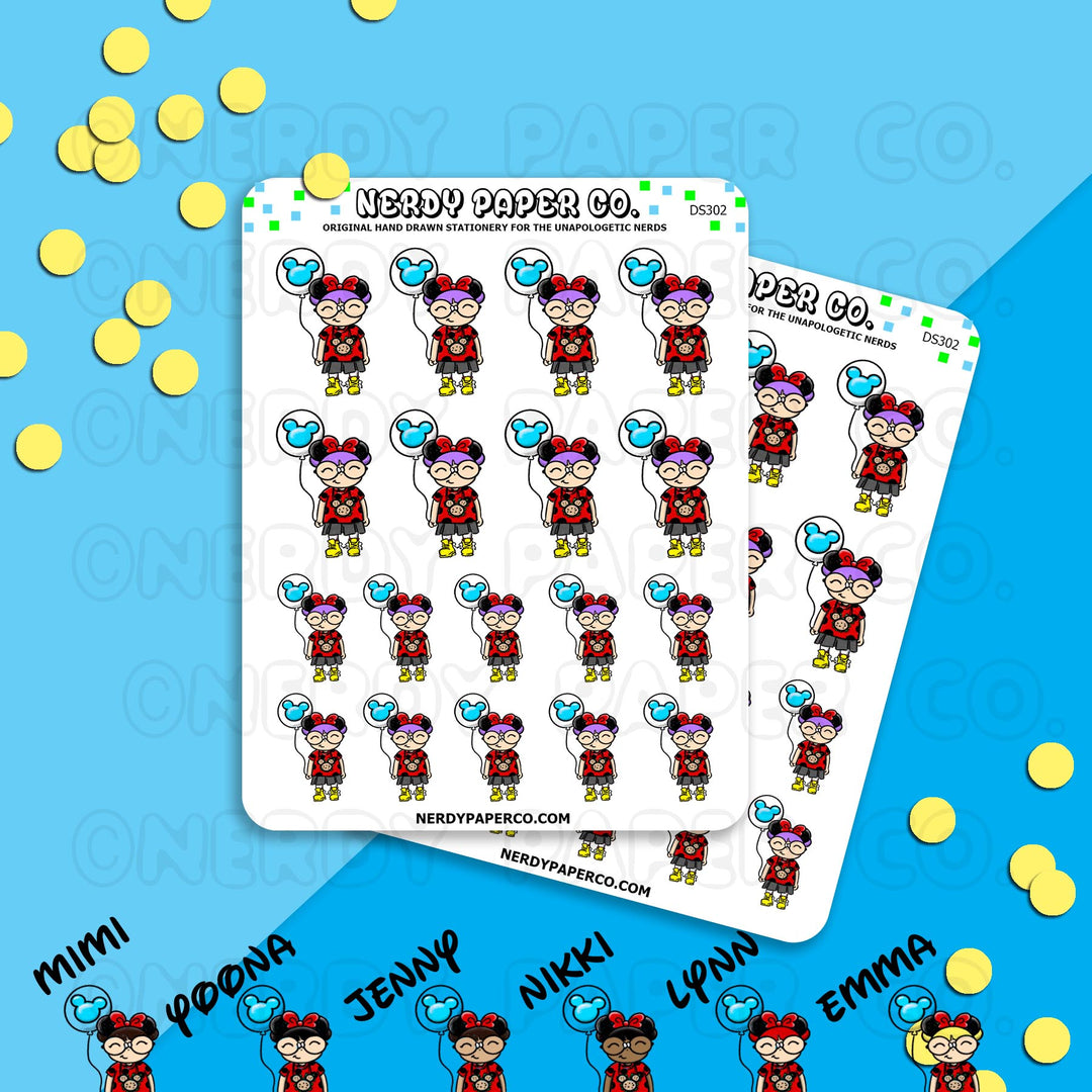 KAYLA AT THE PARK - Hand Drawn Planner Stickers - DS300