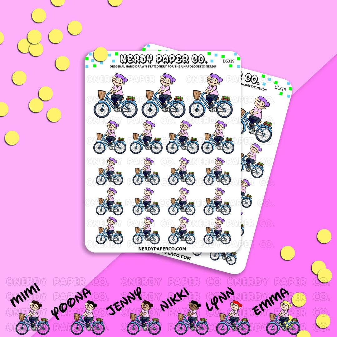 KAYLA BIKES -Hand Drawn Planner Stickers - Deco -DS319