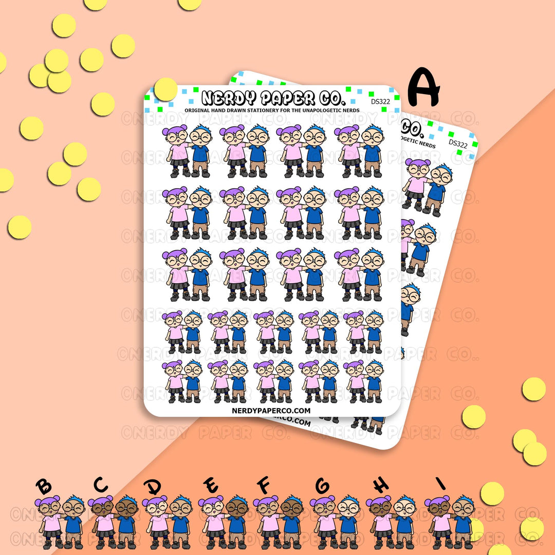 US TIME  - Hand Drawn Planner Stickers - Deco - DS322