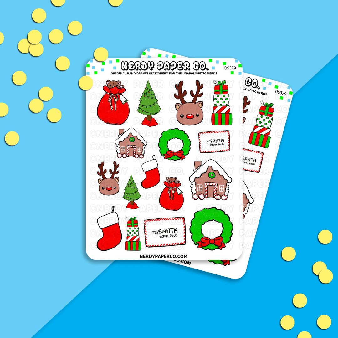 CHRISTMAS SAMPLER - Hand Drawn Planner Stickers - DS329