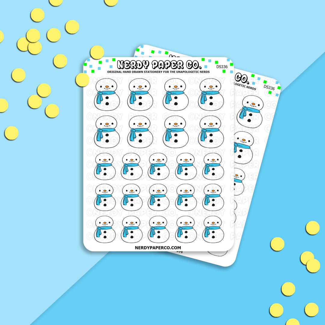 KAWAII SNOWMAN - Hand Drawn Planner Stickers - DS336