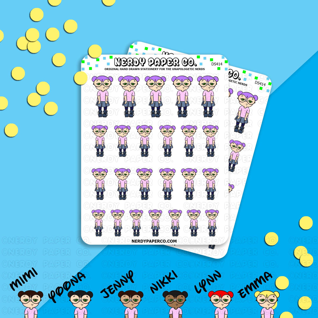 POOPED KAYLA - Hand Drawn Planner Stickers - Deco - DS414
