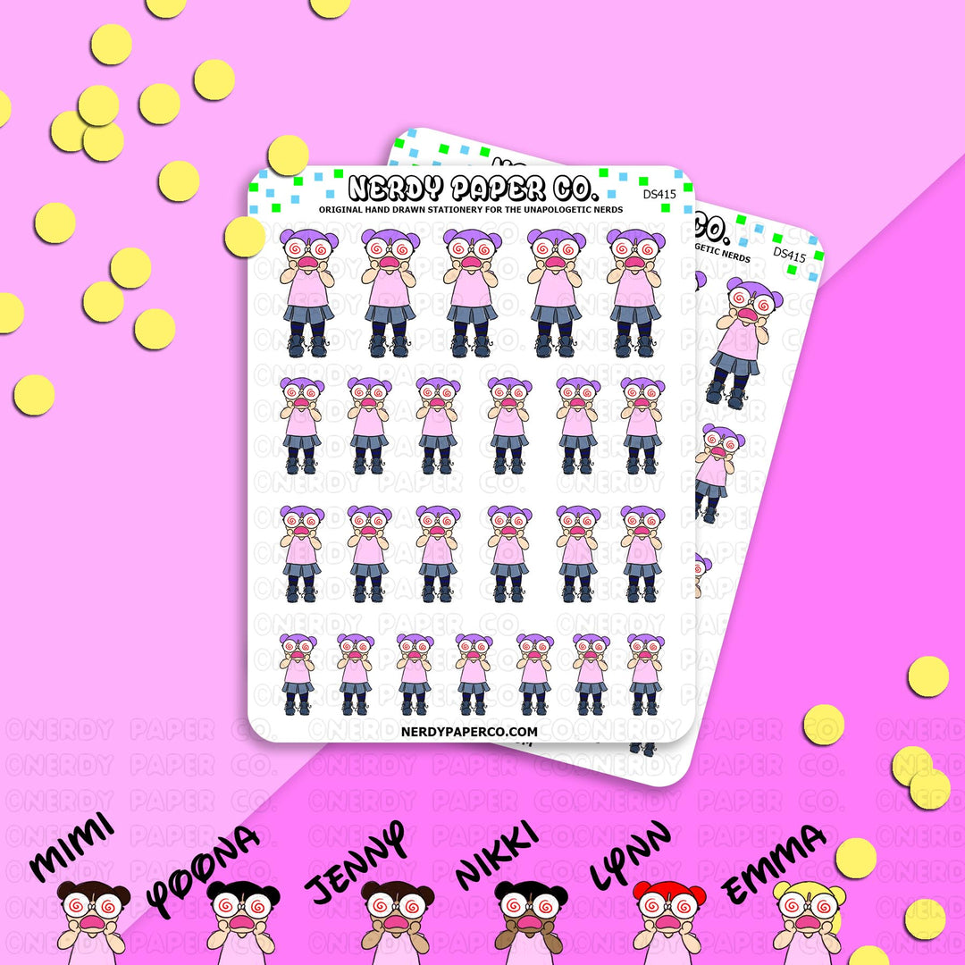 CRAZY KAYLA - Hand Drawn Planner Stickers - Deco - DS415