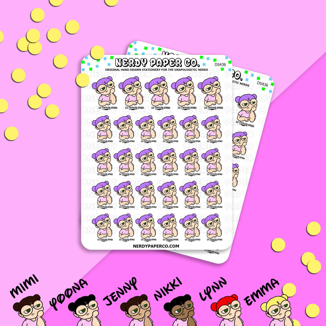 KAYLA IS F#!KING BORED - Hand Drawn Planner Stickers - Deco -DS436
