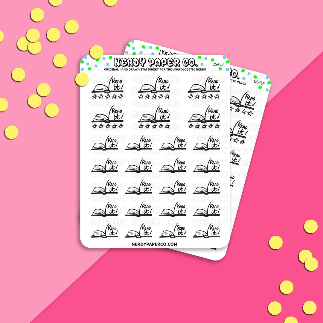 READ IT - Hand Drawn Planner Stickers - DS453