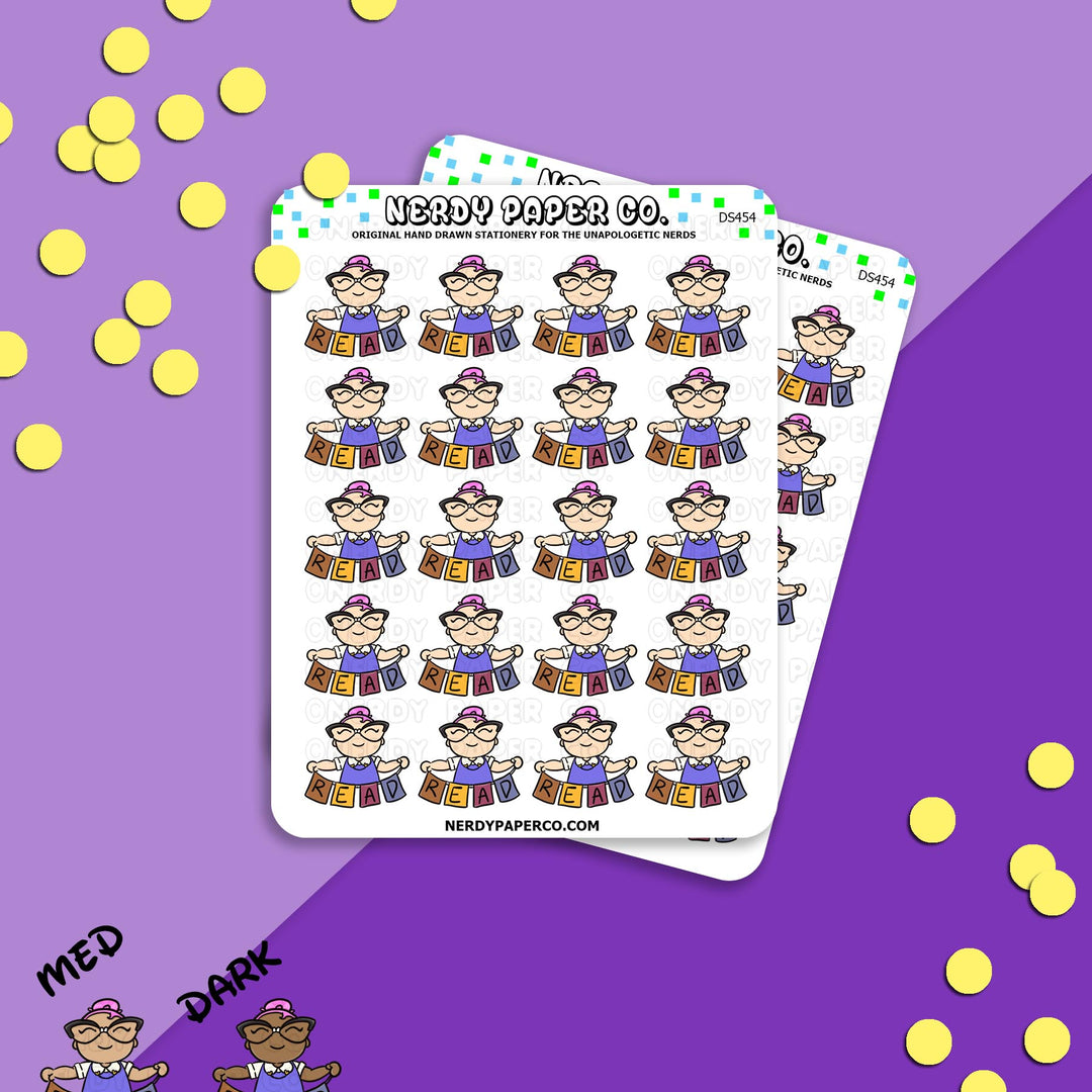 READ SUZY - Hand Drawn Planner Stickers - Deco - DS454