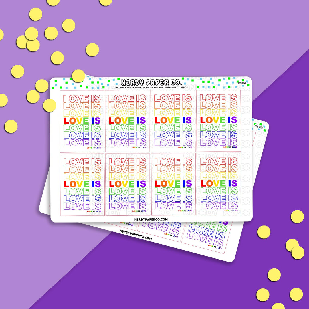 LOVE IS LOVE DECO BOXES - Hand Drawn Planner Stickers - DS462
