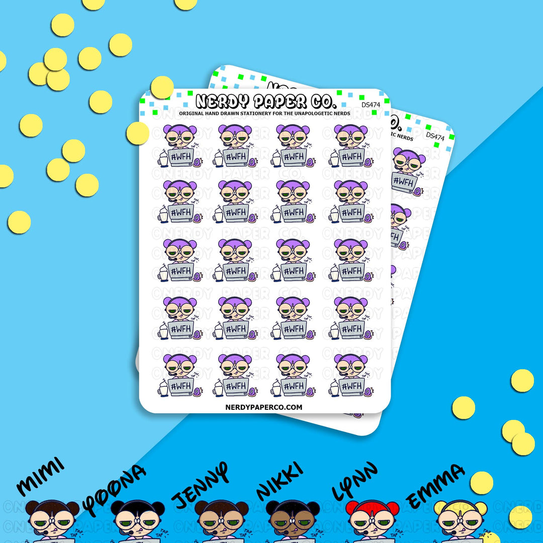 #WFH Kayla - Hand Drawn Planner Stickers - Deco - DS474