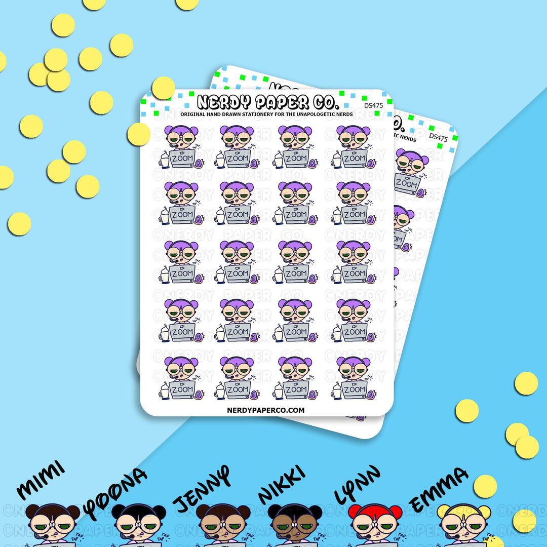 Zoom Kayla - Hand Drawn Planner Stickers - Deco - DS475