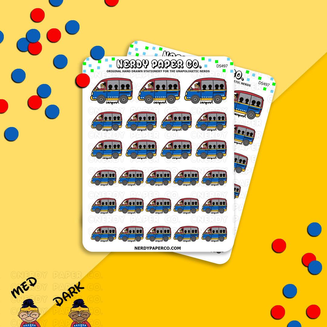 Wondermom Carpool - Hand Drawn Planner Stickers - Deco - DS497