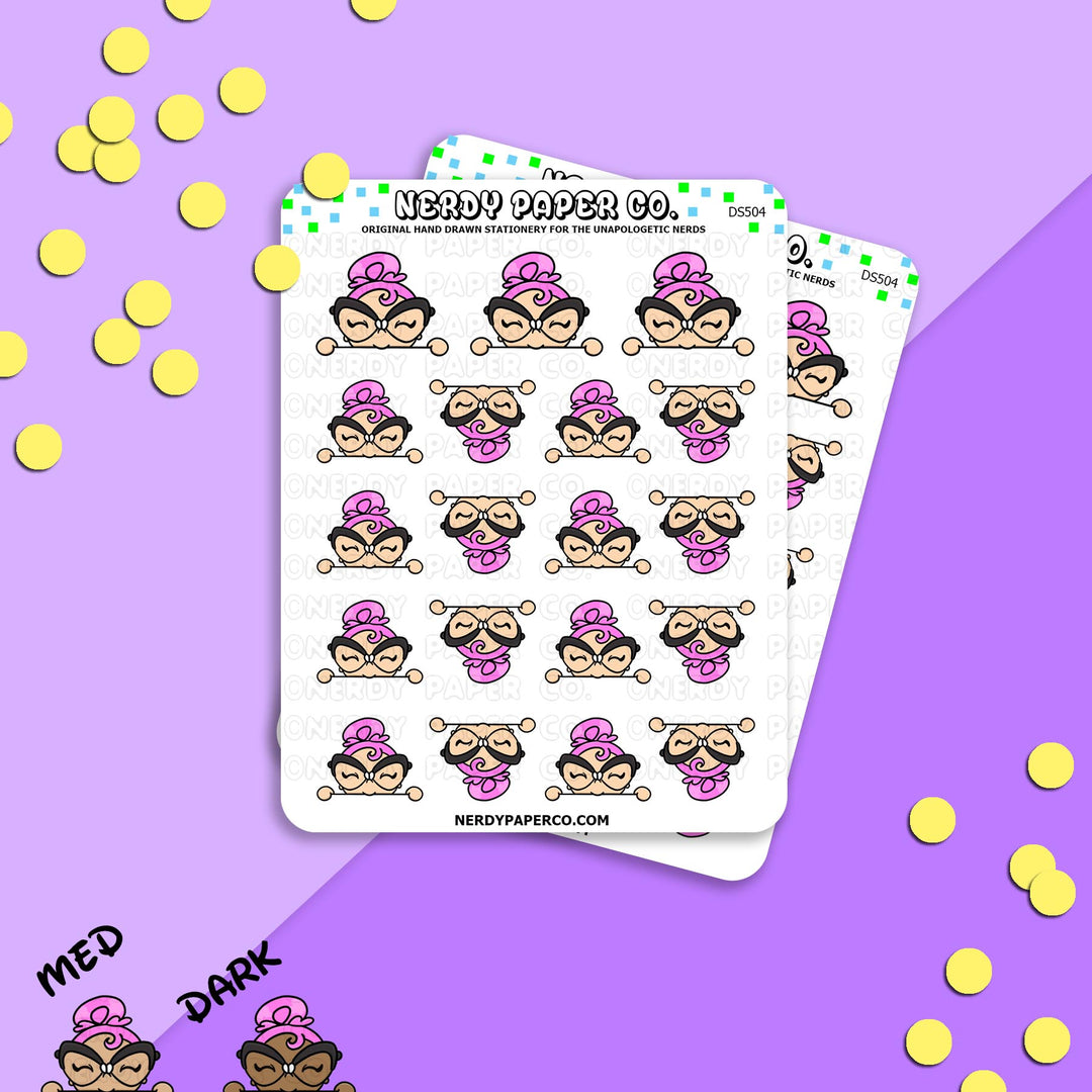 Peeking Suzy - Hand Drawn Planner Stickers - Deco - DS504