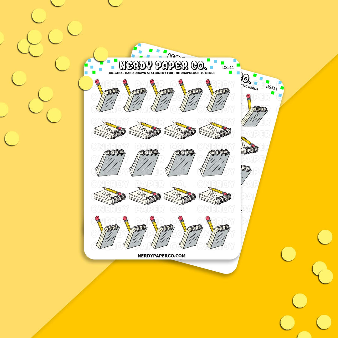 Notepads - Hand Drawn Planner Stickers - Deco - DS511