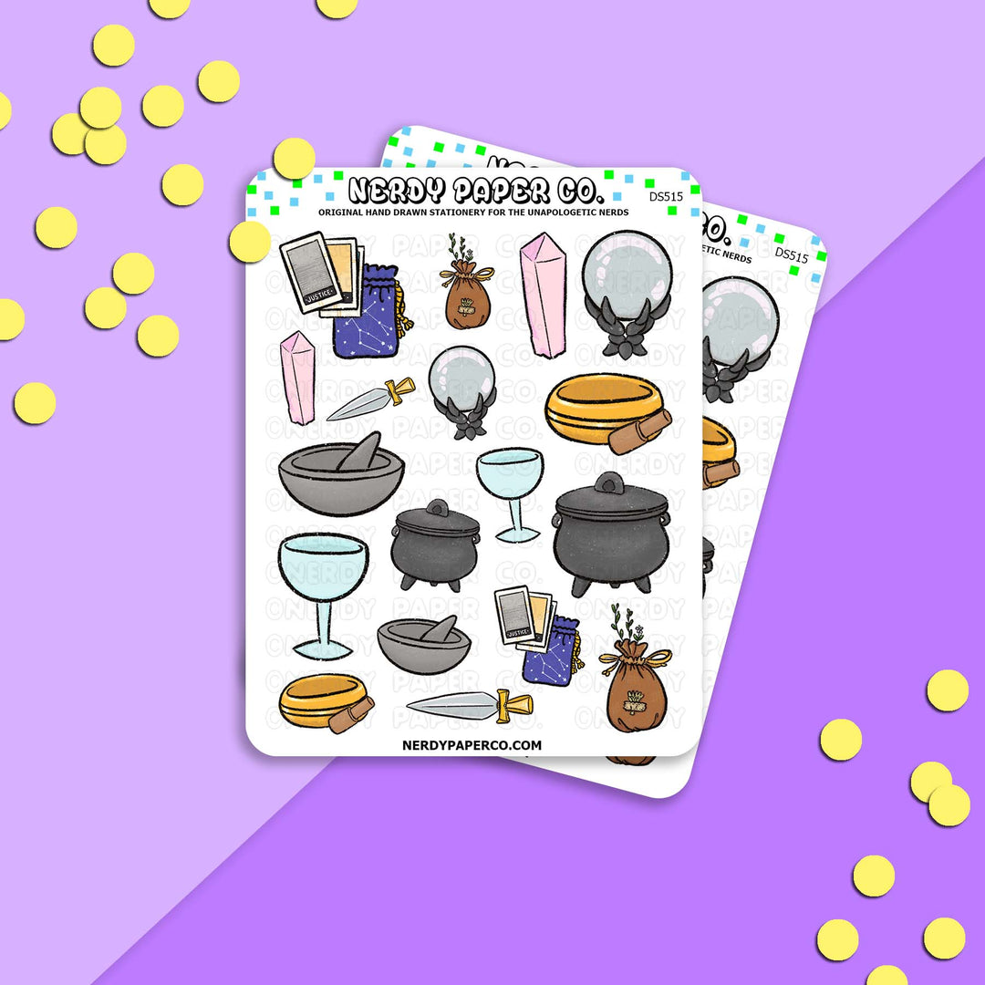 Tools of the Witch  - Hand Drawn Planner Stickers - DS515