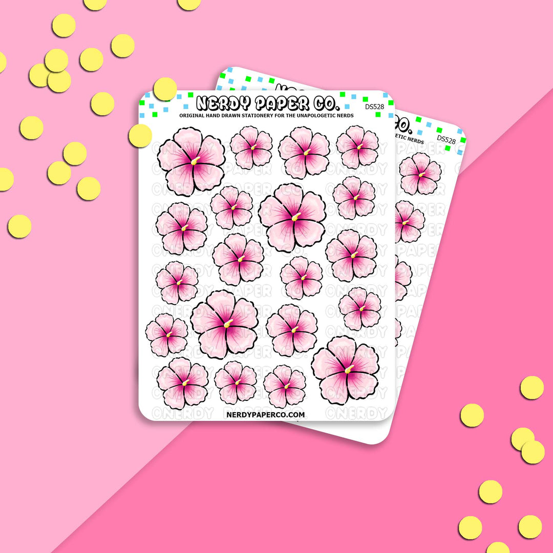 Hibiscus - Hand Drawn Planner Stickers - Deco - DS528