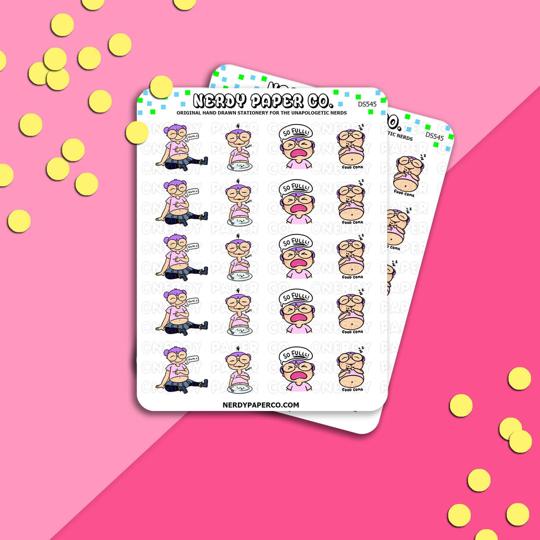 Food Coma Kayla - Hand Drawn Planner Stickers Deco- DS545