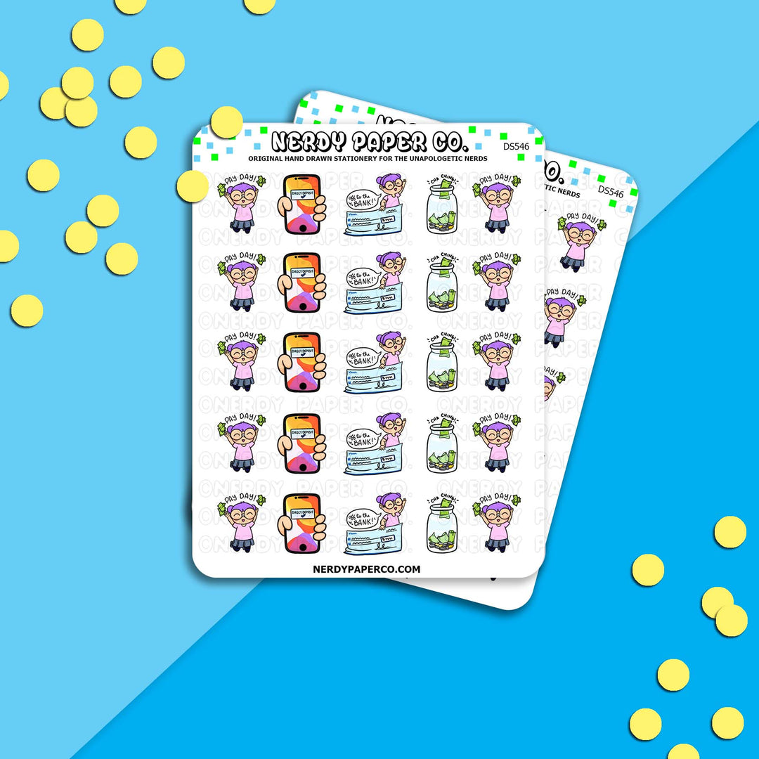 Pay Day Kayla - Hand Drawn Planner Stickers Deco- DS546
