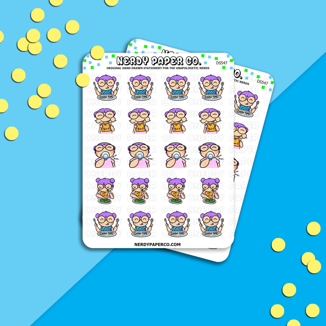 Chow Time Kayla - Hand Drawn Planner Stickers Deco- DS547