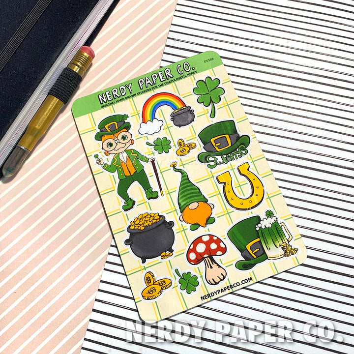 St. Patrick's Day Celebration | Hand Drawn Vinyl Sticker Sheet - DS588