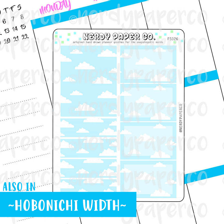 PIXEL CLOUD BOXES- Hand Drawn Planner Stickers - FS026