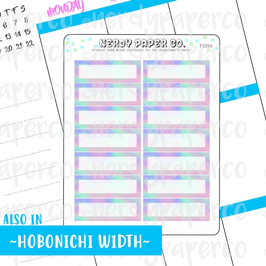 HOLO 1/4 BOXES - Hand Drawn Hobo Planner Stickers - FS054