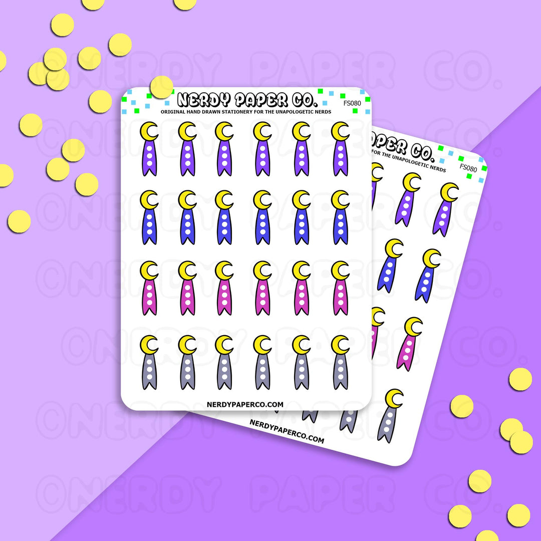 MOON BULLET LIST - Hand Drawn Functional Planner Stickers - FS080