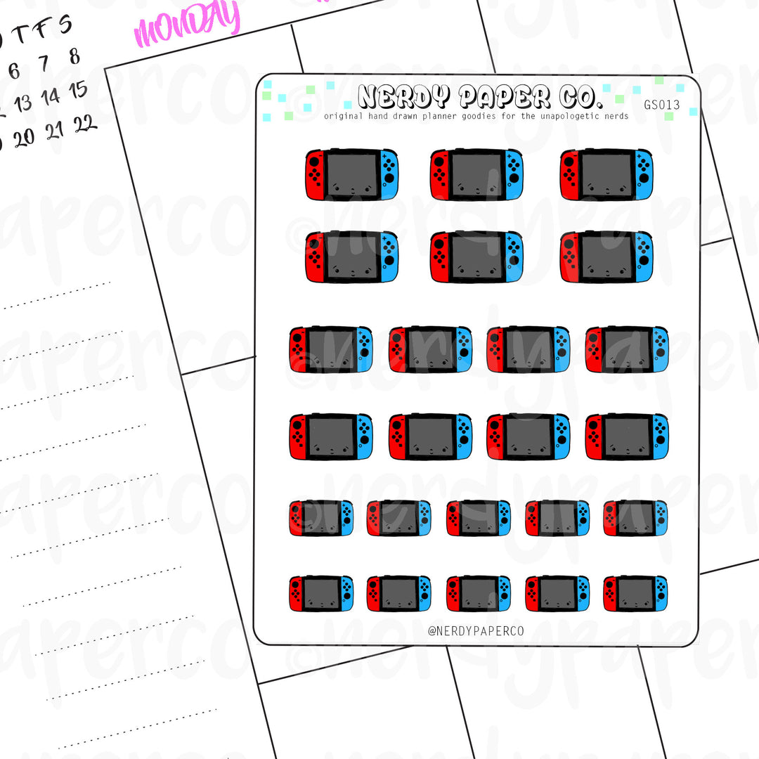 KAWAII SWITCH - Hand Drawn Planner Stickers - GS013