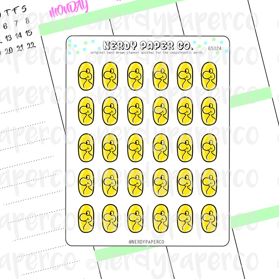 YOSHI COIN - Hand Drawn Planner Stickers - Deco - GS024