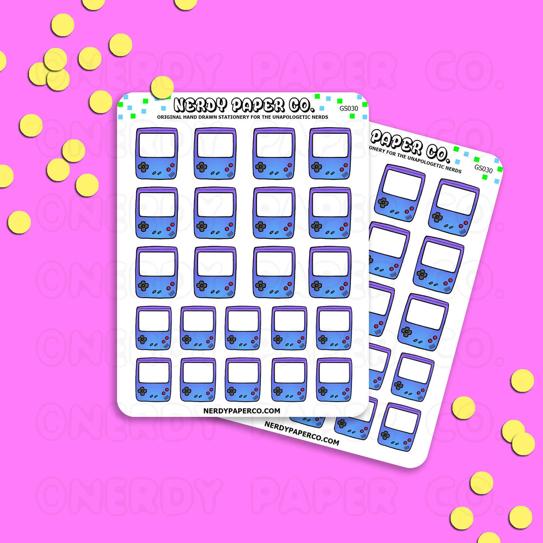 PURPLE GAMEBOY - Hand Drawn Planner Stickers - Deco -GS030