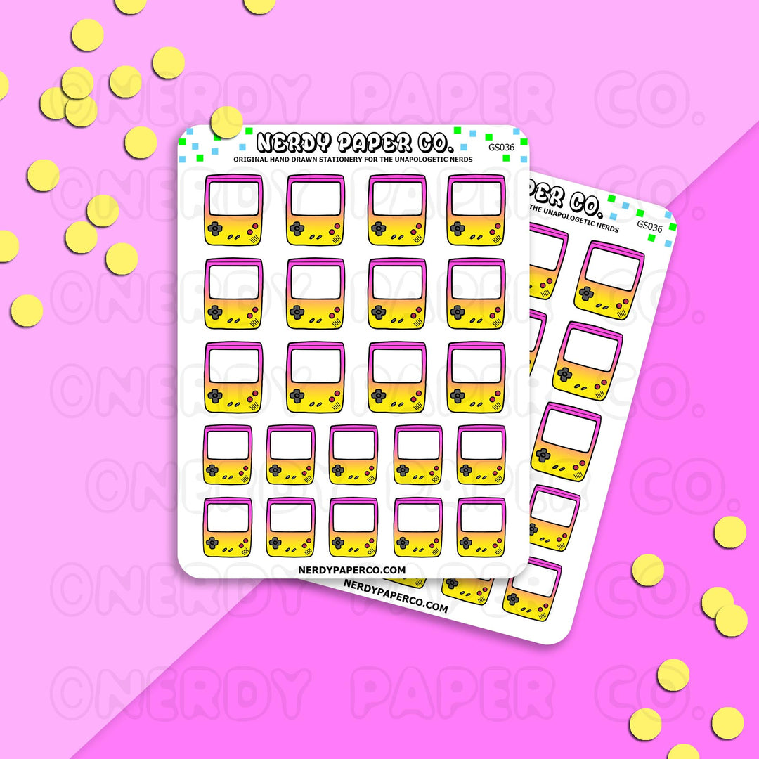 PINK LEMONADE GAMEBOY - Hand Drawn Planner Stickers - Deco -GS036