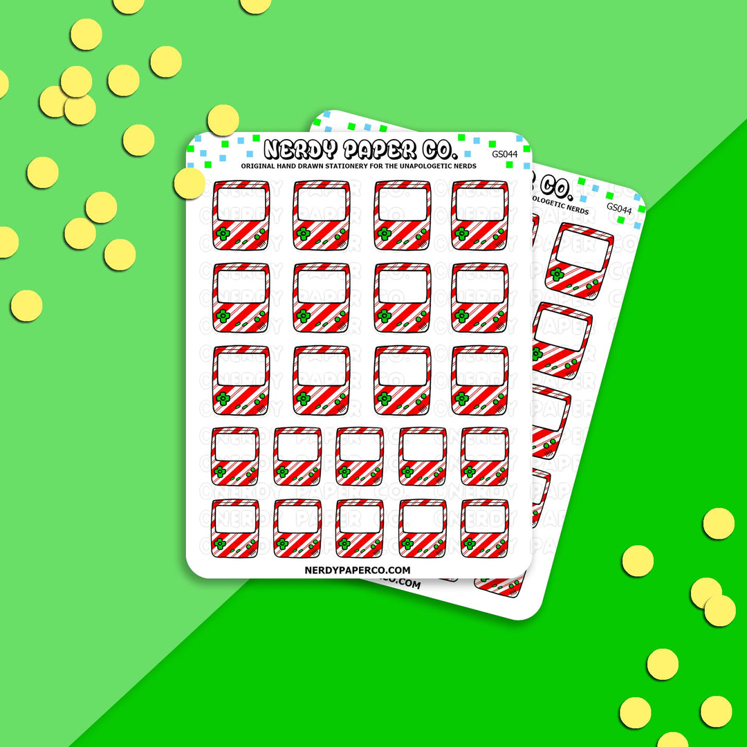CANDY CANE GAMEBOY - Hand Drawn Planner Stickers - Deco -GS044