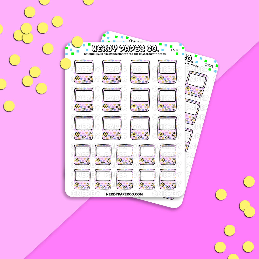 Candy Hearts Gameboy - Hand Drawn Planner Stickers - Deco -GS071