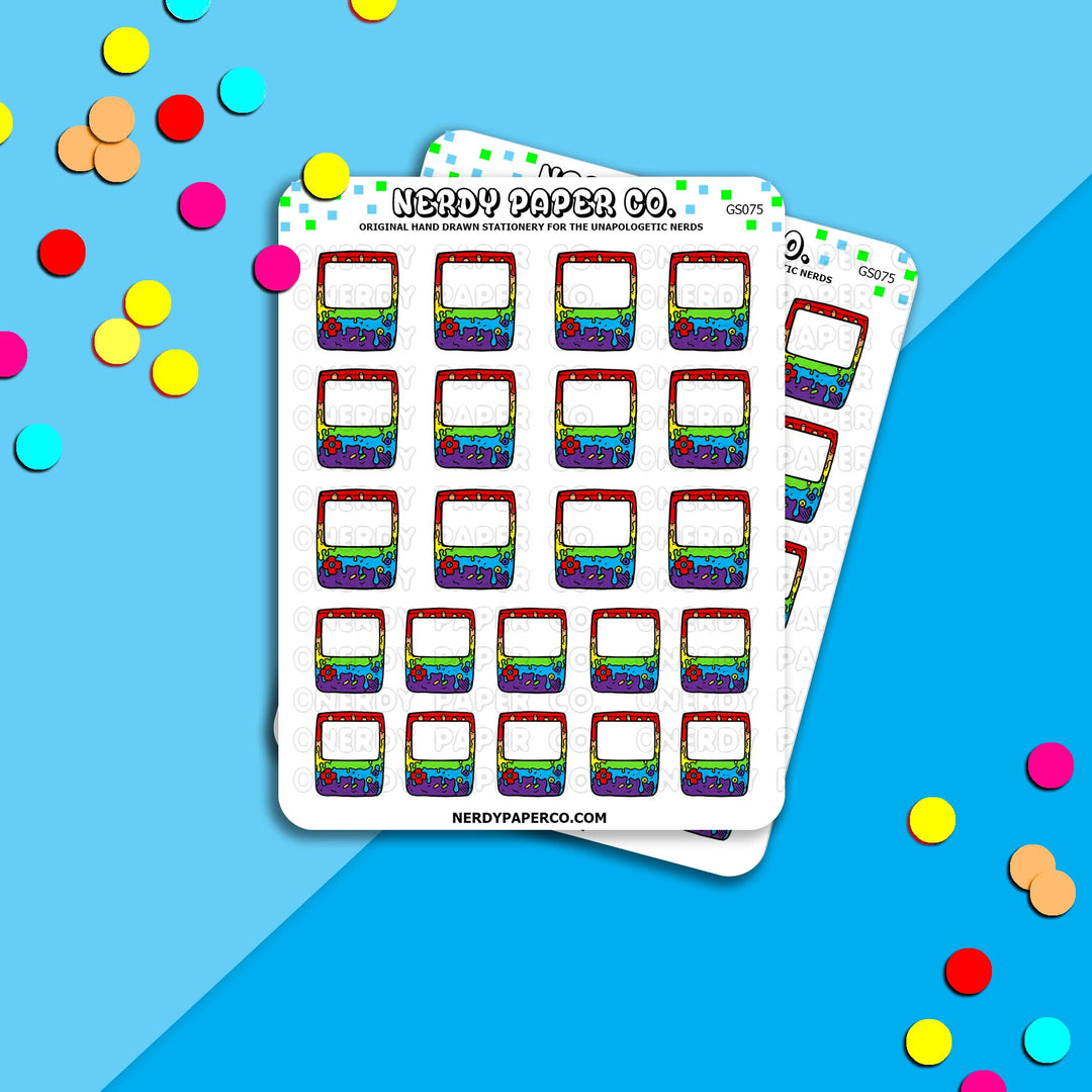 Pride Paint Gameboy - Hand Drawn Planner Stickers - Deco -GS075