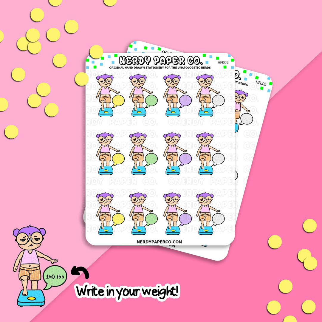 Kayla Weighs In - Hand Drawn Planner Stickers - HF009