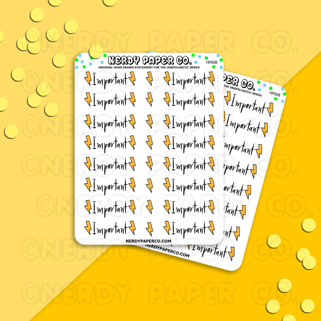 IMPORTANT LIGHTENING BOLTS - Hand drawn Stickers - HP008