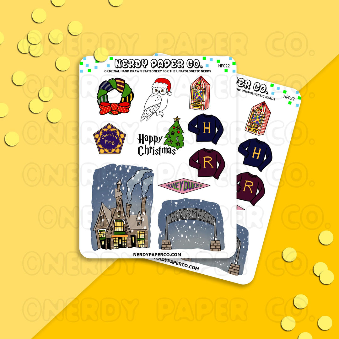 MAGICAL CHRISTMAS VILLAGE SAMPLER - Hand Drawn Stickers - Deco- HP022