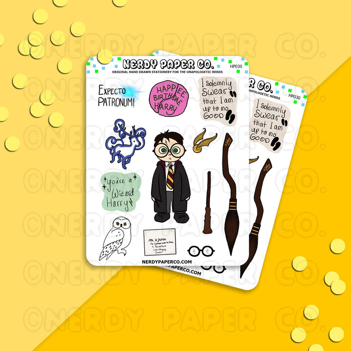 *OLD STOCK* Wizard Boy Sampler | Hand Drawn Stickers - Deco | HP030